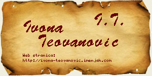 Ivona Teovanović vizit kartica